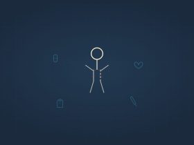 FDM illustration - fragmenting human figure with medical icons