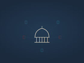 FDM illustration - capitol dome with five bill icons