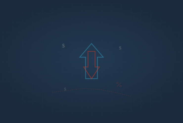 FDM illustration - upward arrow hiding downward arrow