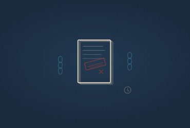FDM illustration - form stack with denial stamp and chains