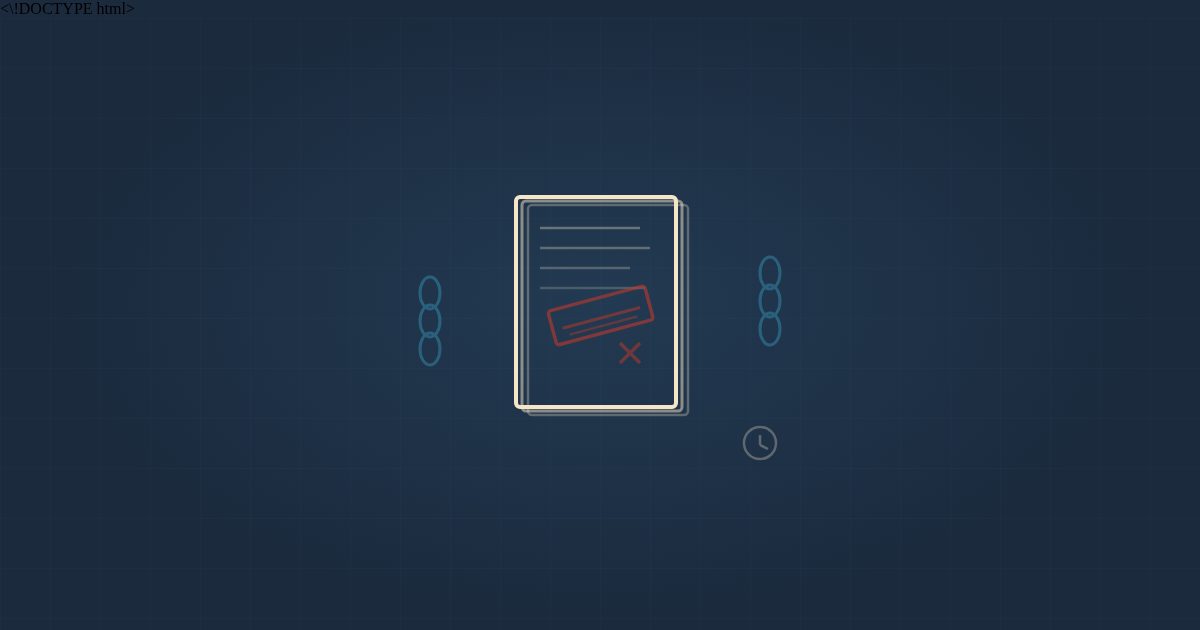 FDM illustration - form stack with denial stamp and chains