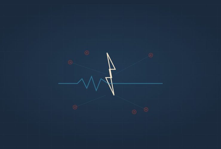 FDM illustration - lightning bolt with news nodes
