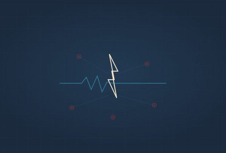 FDM illustration - lightning bolt with news nodes