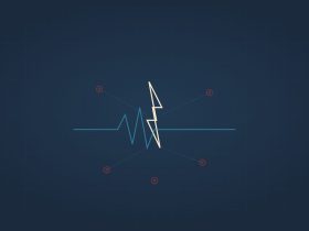 FDM illustration - lightning bolt with news nodes