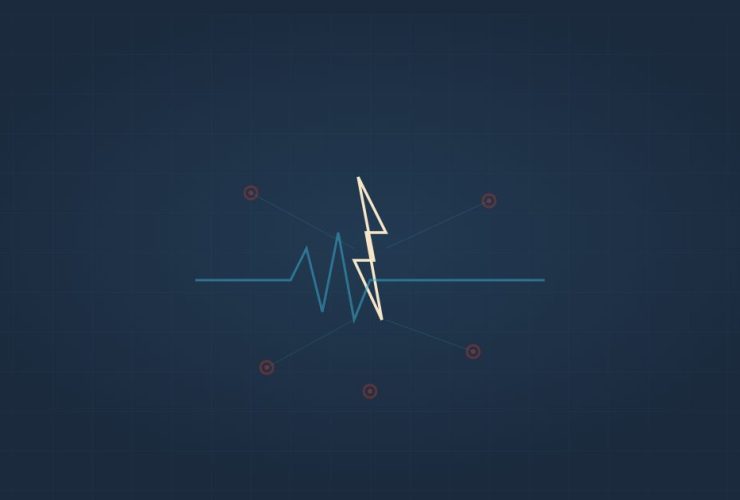FDM illustration - lightning bolt with news nodes