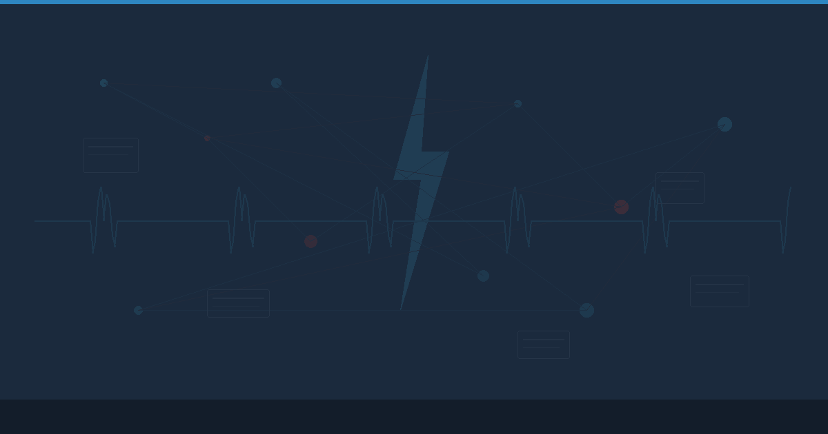 Abstract illustration of lightning bolt, pulse line, and scattered news nodes — Florida physician news quick hits April 14 2026